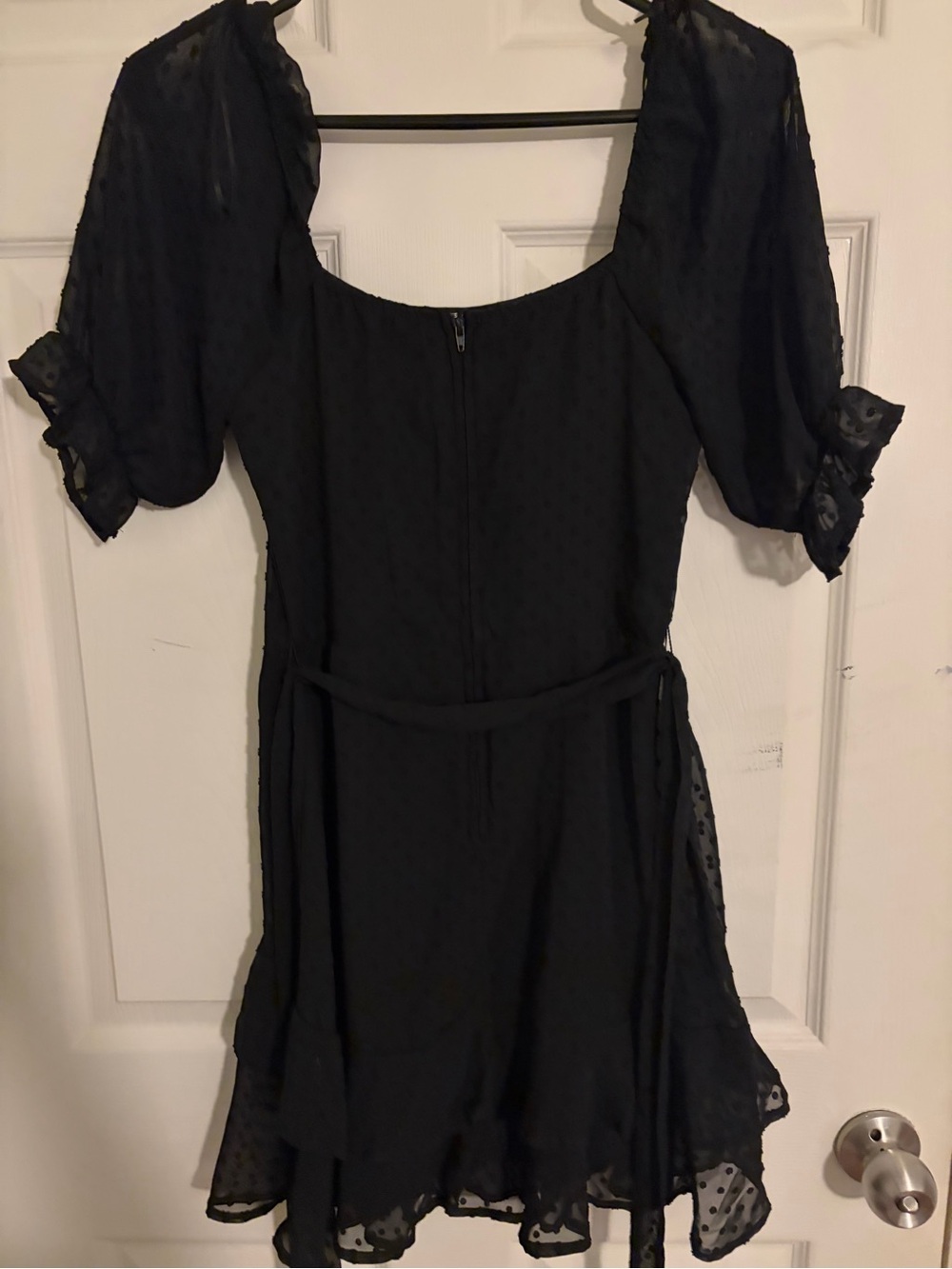 Francesca's Collections Black Puff-Sleeve Mini Dress